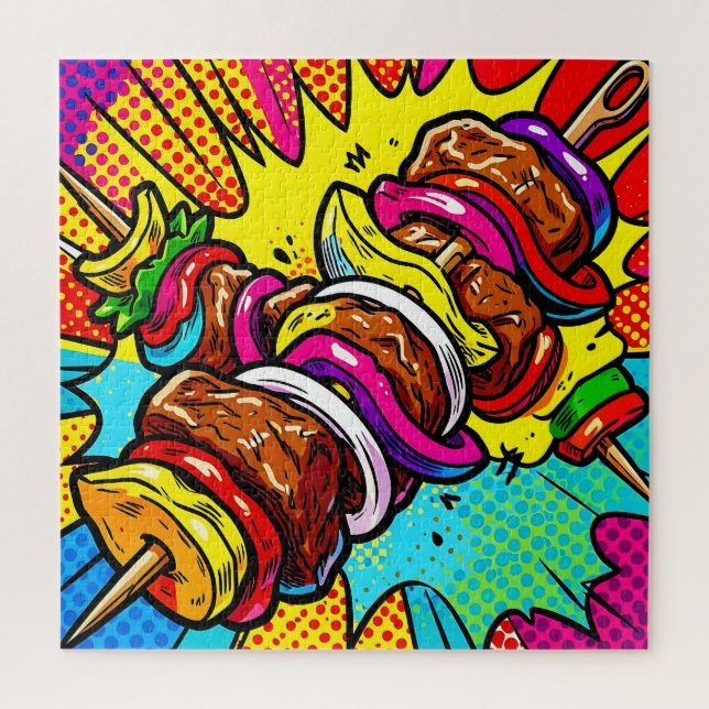 Quebra-cabeça Explosão de Kebab Pop Art (Vertical)