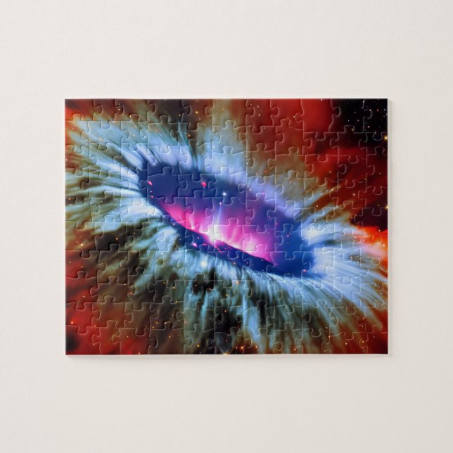 Quebra-cabeça Explosão de vermelho cósmico, azul e rosa, no cosm (Horizontal)