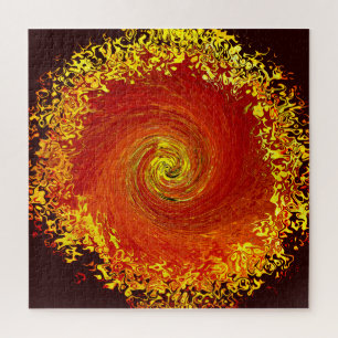 Quebra-cabeça Explosão solar padrão de abstrato cor laranja-alar