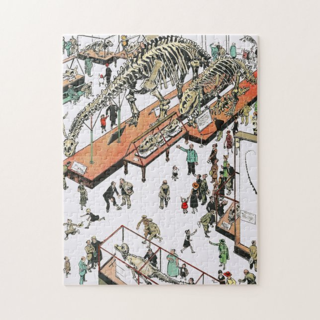 Quebra-cabeça Exposição Dinossauro Museu de História Natural NY (Vertical)