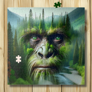 Quebra-cabeça Exposição Dupla Pé-Grande com Floresta