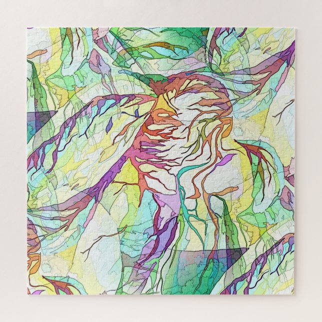 Quebra-cabeça Exquisite Aquarela Abstrato Contemporânea Linear (Horizontal)