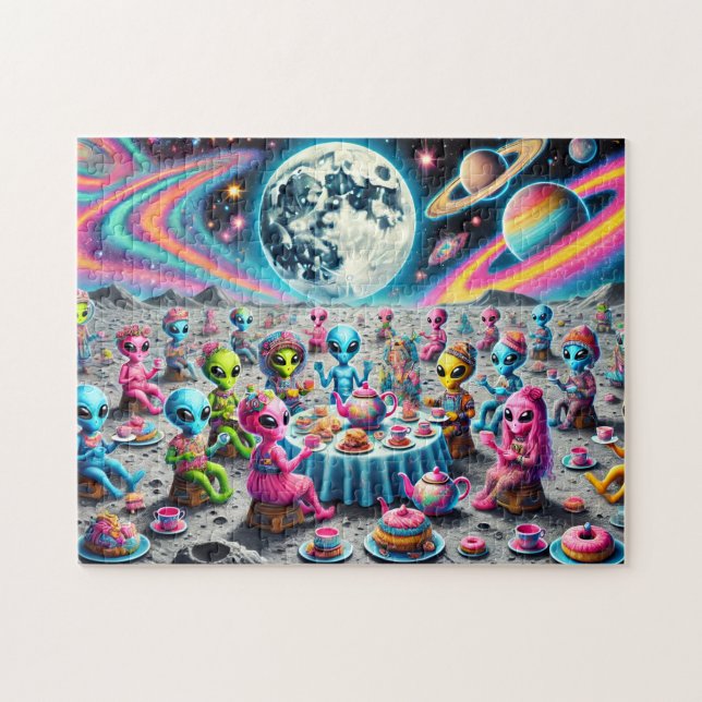 Quebra-cabeça Extraterrestrial Tea Party Whimsical Galaxy (Horizontal)