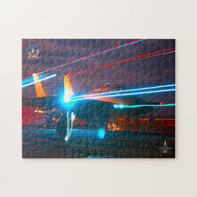 Quebra-cabeça F-14 TOMCAT "LANÇAMENTO NOTURNO" (11x14 polegadas) (Horizontal)