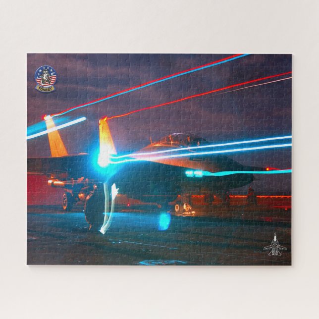 Quebra-cabeça F-14 TOMCAT “PARTIDA NOTURNA” (16x20 polegadas) (Horizontal)