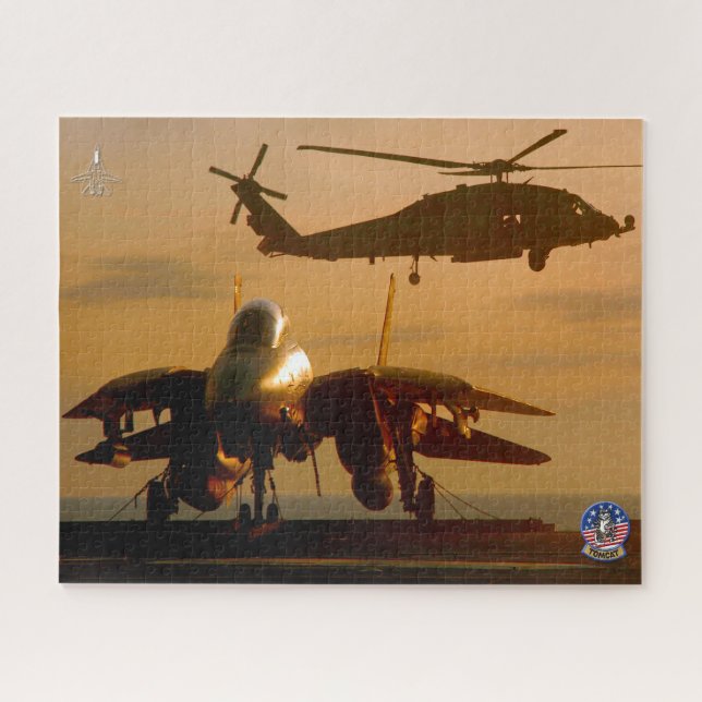 Quebra-cabeça F-14 TOMCAT "SUNSET OPS" (16 x 20 polegadas) (Horizontal)