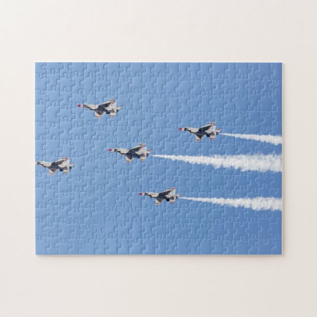 Quebra-cabeça F-16 Thunderbirds voando na formação de cinco cart (Horizontal)