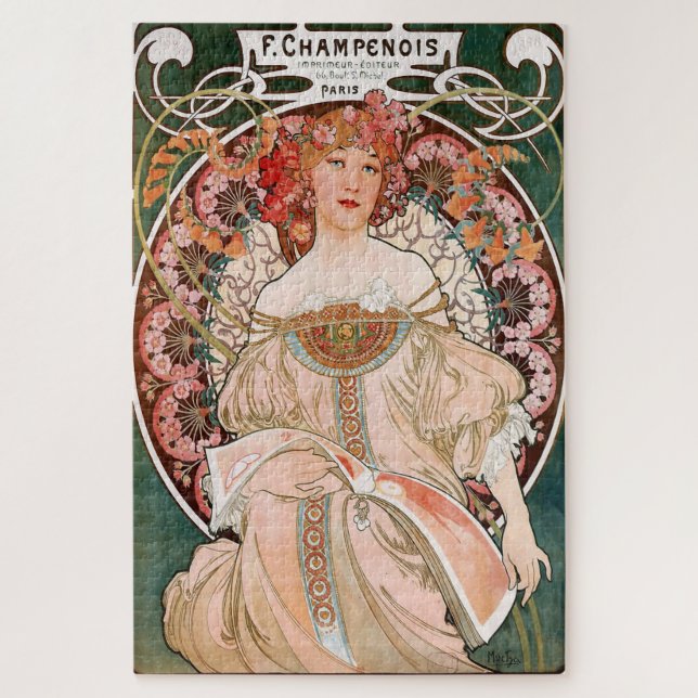 Quebra-cabeça F. Champenois Imprimeur-Éditeur por Alphonse Mucha (Vertical)