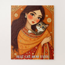 Fã de gatos Mãe Foto laranja
