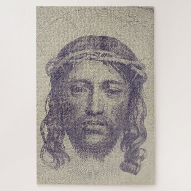 Quebra-cabeça Face de Cristo no Véu de Santa Verônica Sagrada Fa (Vertical)