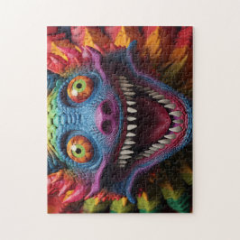 Quebra-cabeça Face monstruosa em cores arco-íris