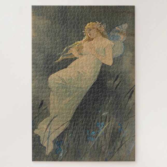 Quebra-cabeça Fada com Íris sangrando por Alphonse Mucha (Vertical)