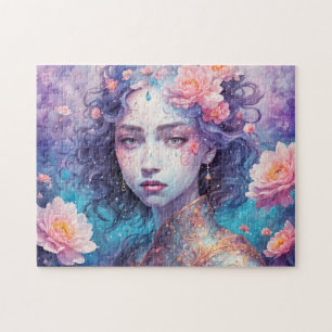 Quebra-cabeça Fada das Flores com Cabelo Azul