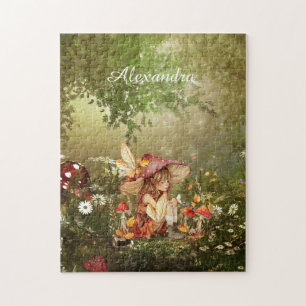 Quebra-cabeça Fada de Cogumelo Bonita na Floresta