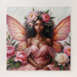 Quebra-cabeça Fada De Pele Escura Com Arte De Asas Rosa