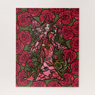 Quebra-cabeça Fada de rosa vermelha
