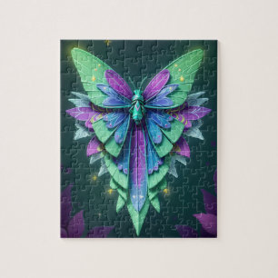 Quebra-cabeça Fada mística iluminada num jardim entalado