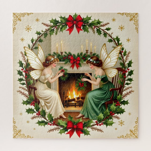 Quebra-cabeça Fadas Vitorianas Espírito de Natal (Vertical)