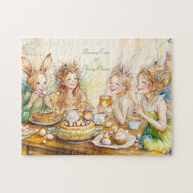 Quebra-cabeça Fairy Easter Tea Party Bunny Springtime Fun (Horizontal)