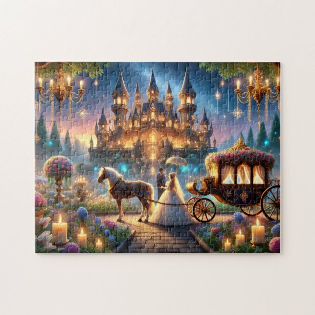 Quebra-cabeça Fairy Tale Wedding Castle Horse-Drawn Carriage (Horizontal)