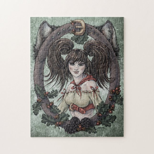 Quebra-cabeça Fairytale "Red Riding Hood" Fantasy Art Puzzle (Vertical)