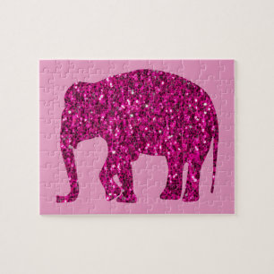 Quebra-cabeça Faíscas do Elefante rosa-faísca cintilantes