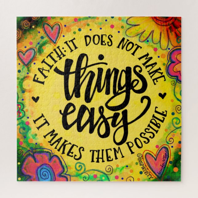 Quebra-cabeça Faith Bonito Inspirividade Floral Jigsee Quebra-ca (Vertical)