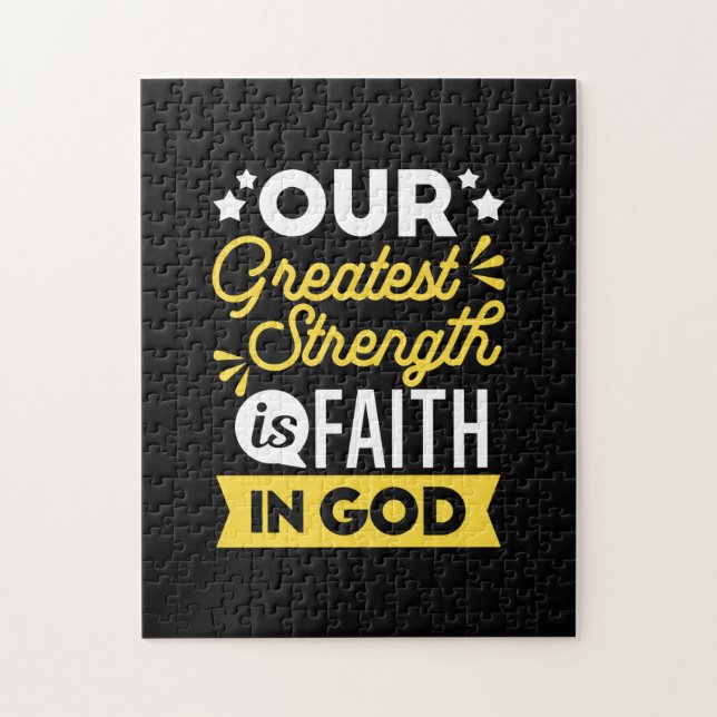 Quebra-cabeça Faith in God – Our Greatest Strength Quote (Vertical)