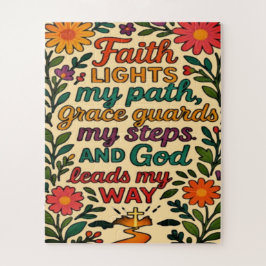 Quebra-cabeça Faith Lights My Path Christian Art - Inspirational