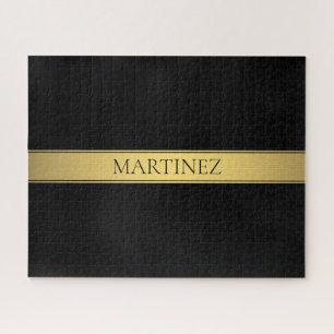 Quebra-cabeça Faixa Dourada Clássica e Fundo Preto ou FAZER FACE