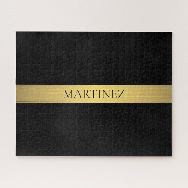 Quebra-cabeça Faixa Dourada Clássica e Fundo Preto ou FAZER FACE (Horizontal)