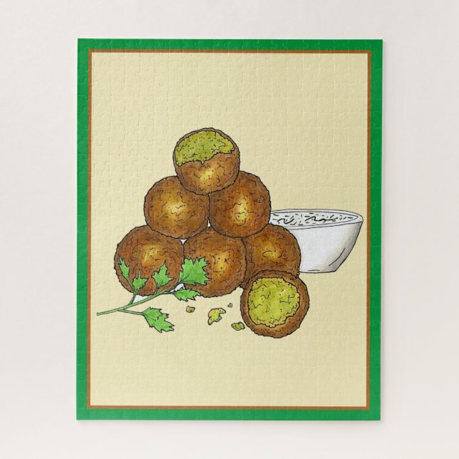 Quebra-cabeça Falafel Balls Galinhas do Oriente Médio Egípcio (Vertical)