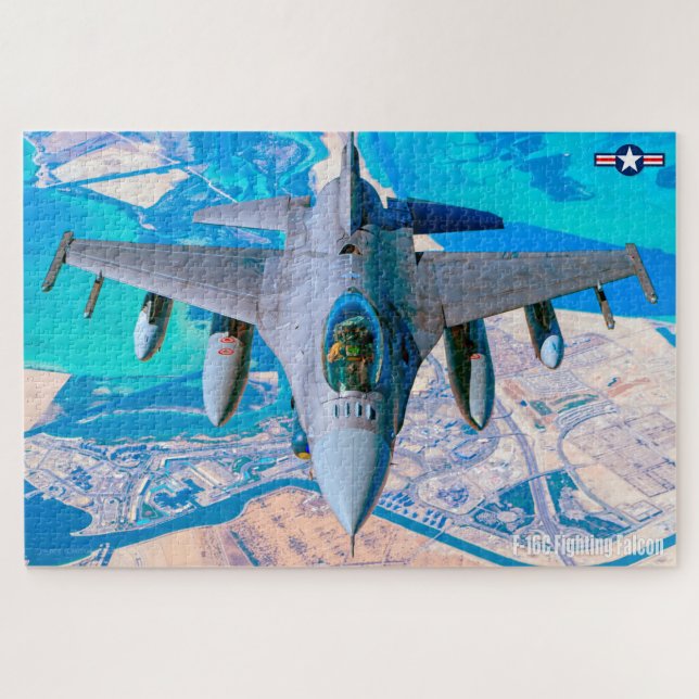 Quebra-cabeça FALCO DE COMBATE F-16C (20x30 POLEGADAS) (Horizontal)
