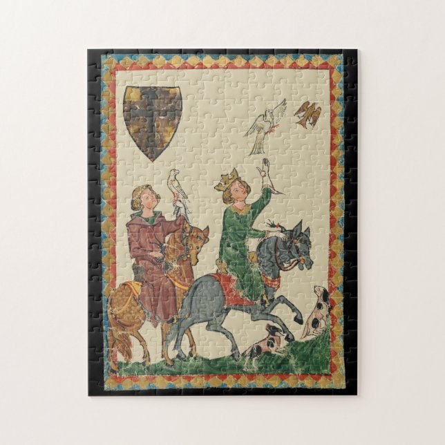 Quebra-cabeça Falconry, 14th Century Codex Manesse (Vertical)