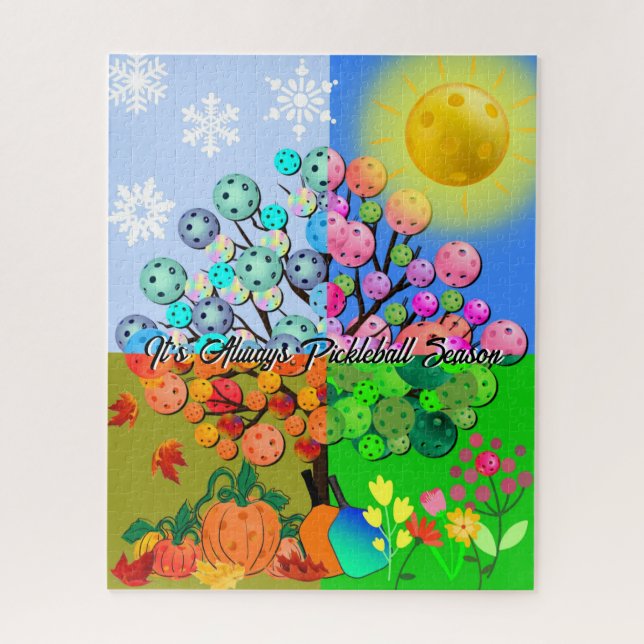 Quebra-cabeça Fall de inverno com Primavera de Verão da Estação  (Vertical)