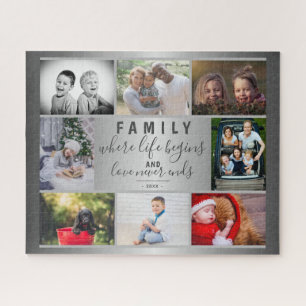 Quebra-cabeça Família 8 Foto Colagem Silver Dizendo Script de Te