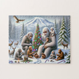 Quebra-cabeça Família Bigfoot Natal pelo Mt. Rainier