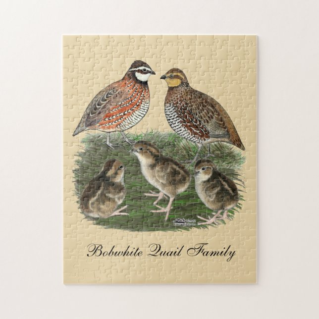 Quebra-cabeça Família de Codorniz Bobwhite (Vertical)
