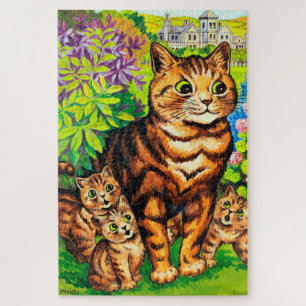 Quebra-cabeça Família de Gatos em Jardim, Louis Wain