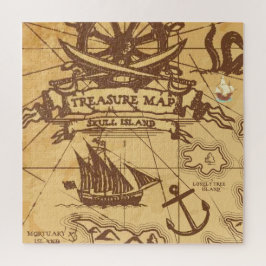 Quebra-cabeça Família de pontos de terra do mapa Pirate Personal