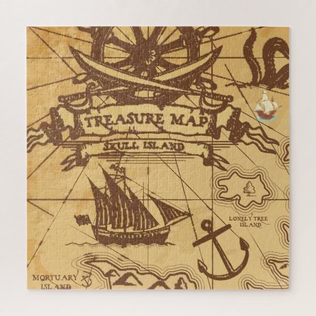 Quebra-cabeça Família de pontos de terra do mapa Pirate Personal (Vertical)
