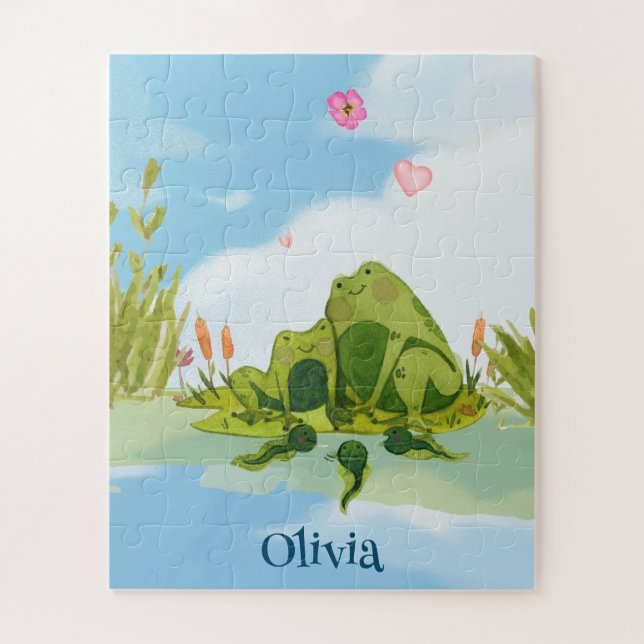 Quebra-cabeça Família de Sapos Adoráveis (Vertical)