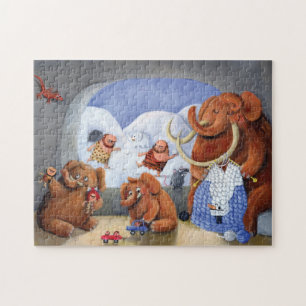 Quebra-cabeça Família do Mammoth Woolly na idade do gelo