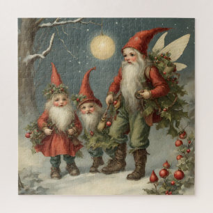 Quebra-cabeça Família Fada Tale Christmas Gnomo na Floresta de i