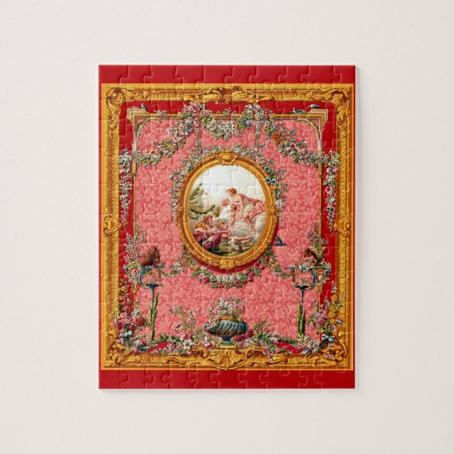 Quebra-cabeça família impressão barroca do século XVIII feliz (Vertical)