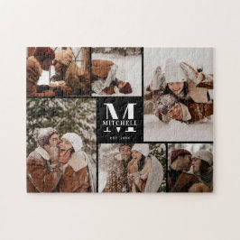 Quebra-cabeça Família Moderna 6 Colagem de Fotos em Black Keepsa