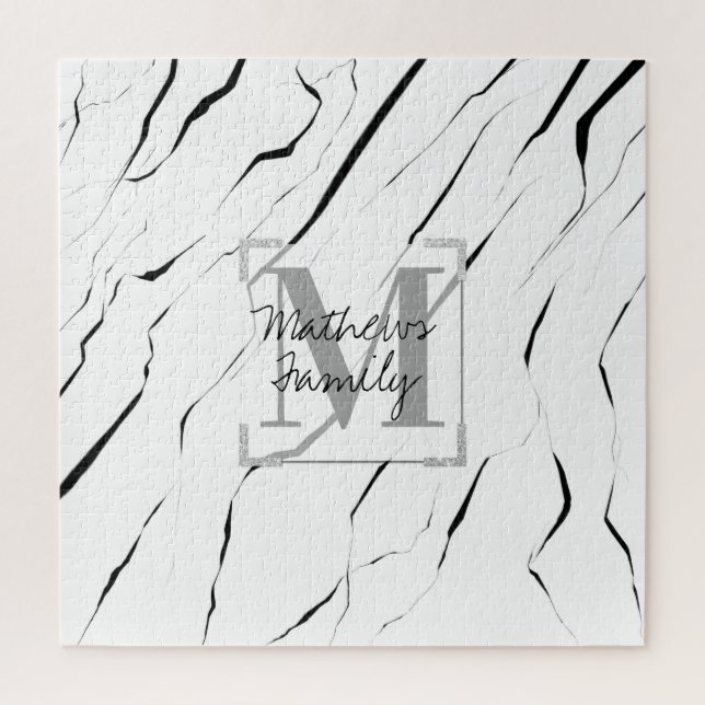 Quebra-cabeça Família Moderna de Marble Preto (Vertical)