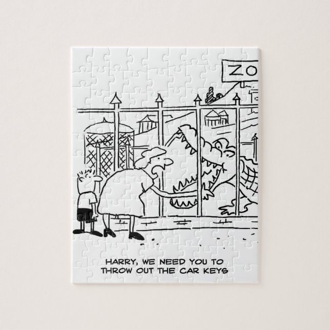 Quebra-cabeça Família no Zoo. Pai Engolido pelo Alligador (Vertical)