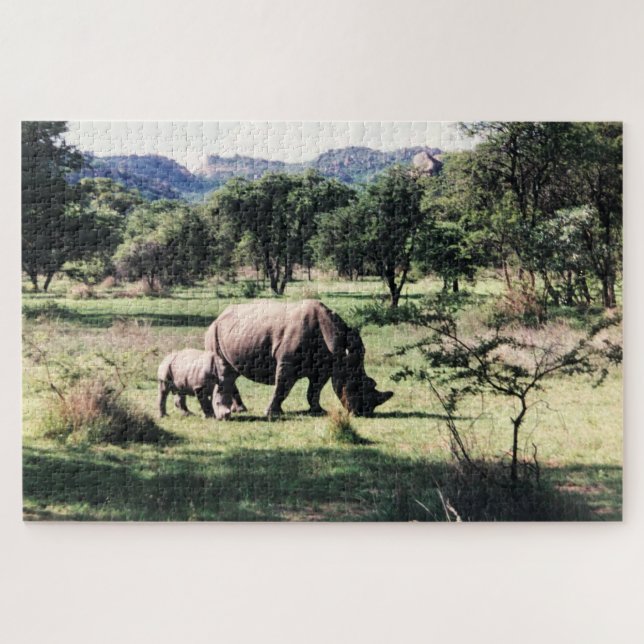 Quebra-cabeça família rhino (Horizontal)