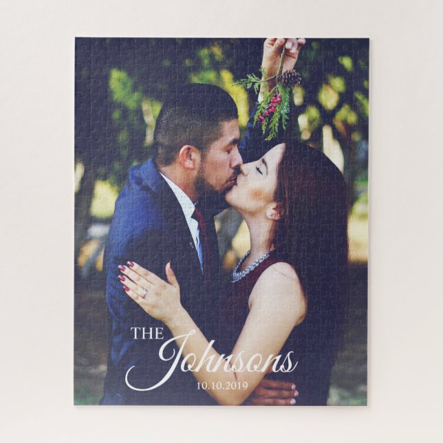 Quebra-cabeça Família Wedding do casal você foto personalizada (Vertical)